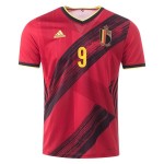 Camisolas de futebol Bélgica Romelu Lukaku 9 Equipamento Principal Euro 2020 Manga Curta